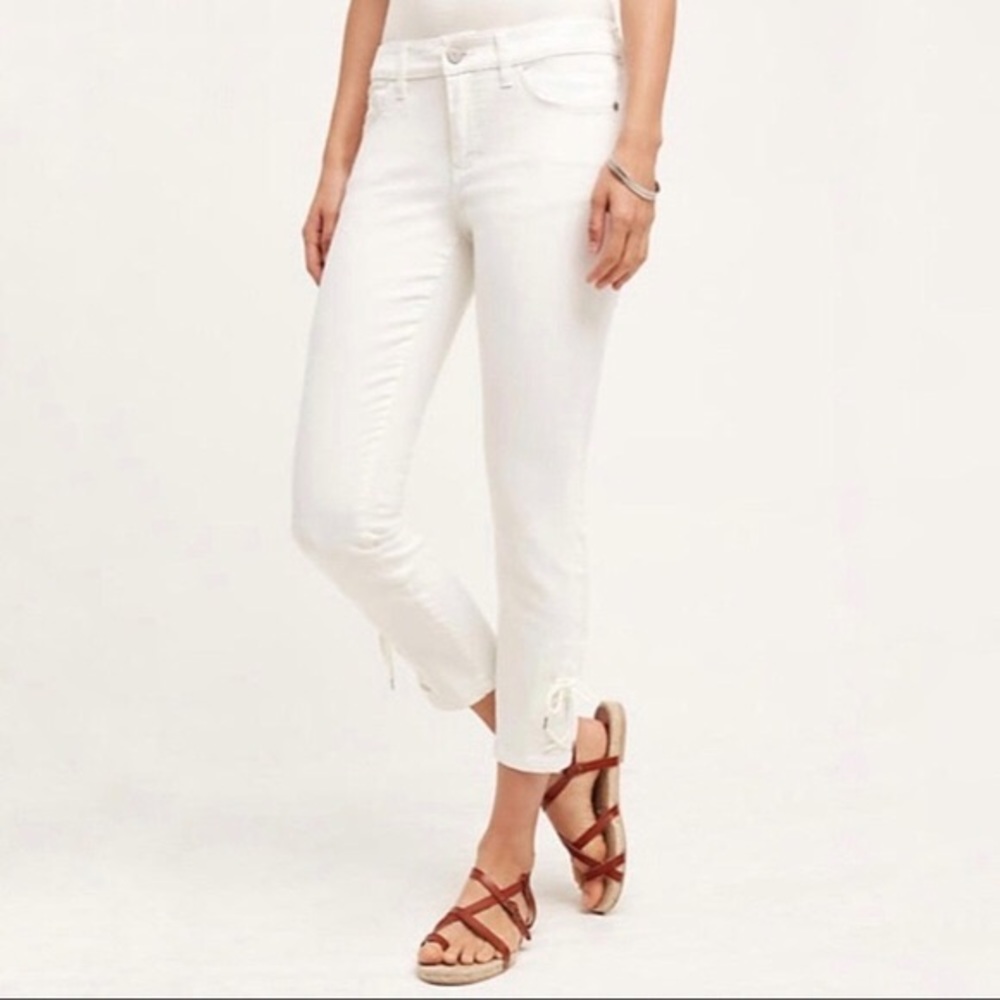 NWT Pilcro De Letterpress Ankle Tie White Jeans